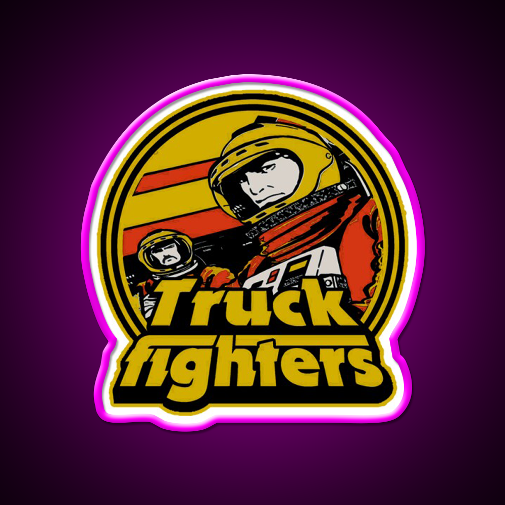 Swedish Truckfighters Stoner Rock Hemp Inspired Green Leaf Led Neon Sign Rgb Color - Neon sign mounted on wall in room
