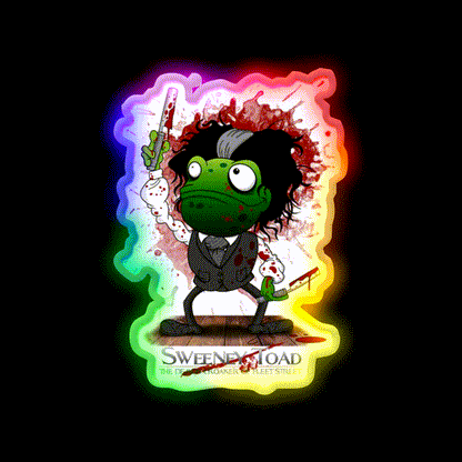 Sweeney Toad Barber Shop Haircut Led Neon Sign - LED neon sign close-up detail