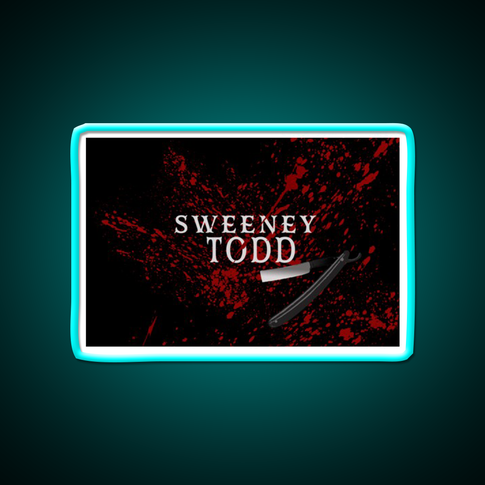 Sweeney Todd Barber Shop Haircut Led Neon Sign - Size and dimension reference