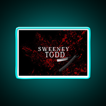 Sweeney Todd Barber Shop Haircut Led Neon Sign - Size and dimension reference