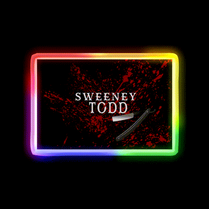 Sweeney Todd Barber Shop Haircut Led Neon Sign - LED neon sign close-up detail