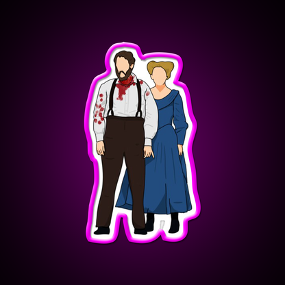 Sweeney Todd Covered In Blood And Mrs Lovett Barber Shop Led Neon Sign - Neon sign mounted on wall in room
