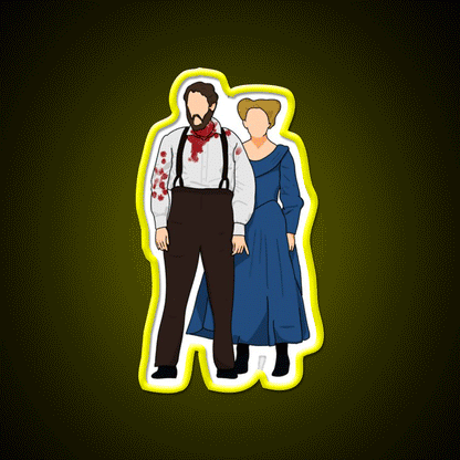 Sweeney Todd Covered In Blood And Mrs Lovett Barber Shop Led Neon Sign - Custom LED neon sign front view