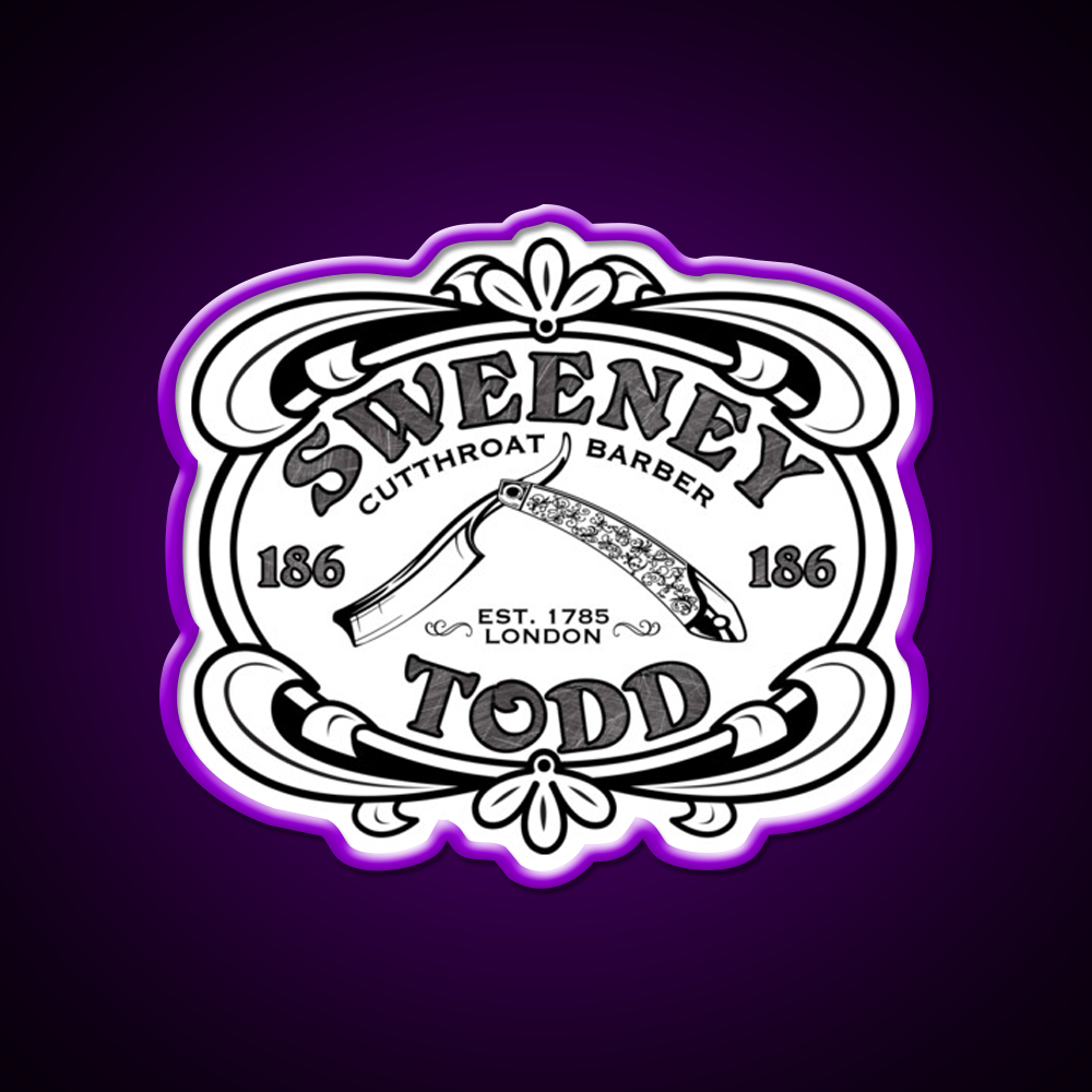 Sweeney Todd Cut Throat Barber Shop Haircut Led Neon Sign - LED neon sign view 9