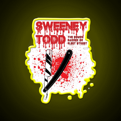 Sweeney Todd Demon Barber Shop Haircut Led Neon Sign - Custom LED neon sign front view
