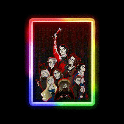 Sweeney Todd Movie Cast Poster Barber Shop Haircut Led Neon Sign - LED neon sign close-up detail