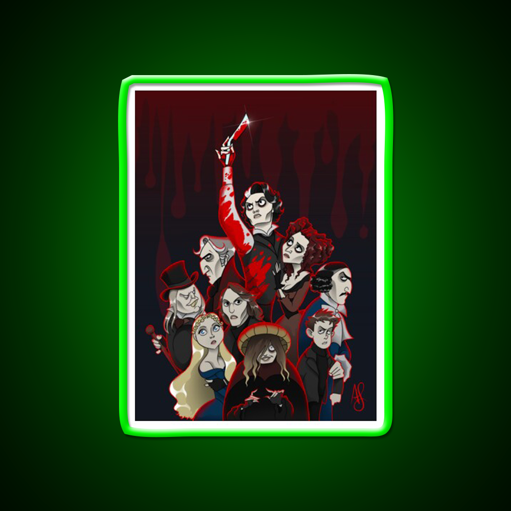 Sweeney Todd Movie Cast Poster Barber Shop Haircut Led Neon Sign - LED neon sign view 8