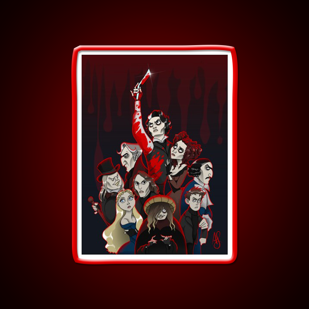 Sweeney Todd Movie Cast Poster Barber Shop Haircut Led Neon Sign - LED neon sign view 10