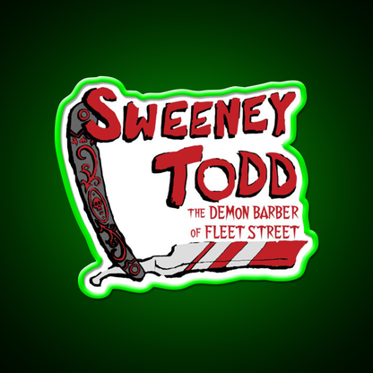 Sweeney Todd Title Print Barber Shop Haircut Led Neon Sign - LED neon sign view 8