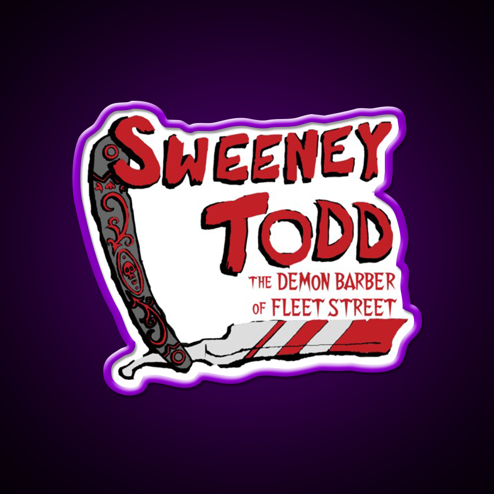 Sweeney Todd Title Print Barber Shop Haircut Led Neon Sign - LED neon sign view 9