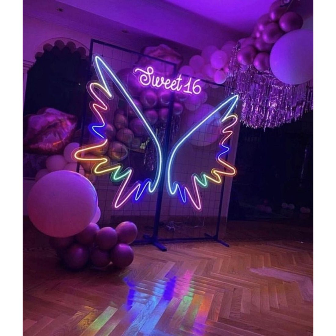 Sweet 16 And Flying Wings Led Sign Business Neon Sign - Shineneon