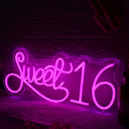 Sweet 16 Pink Led Neon Sign - Shineneon
