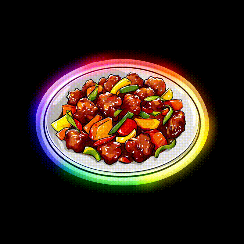 Sweet And Sour Pork Led Neon Sign Chinese Food Rgb Color
