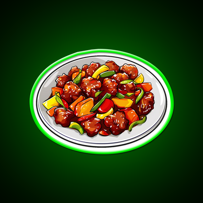 Sweet And Sour Pork Led Neon Sign Chinese Food Rgb Color
