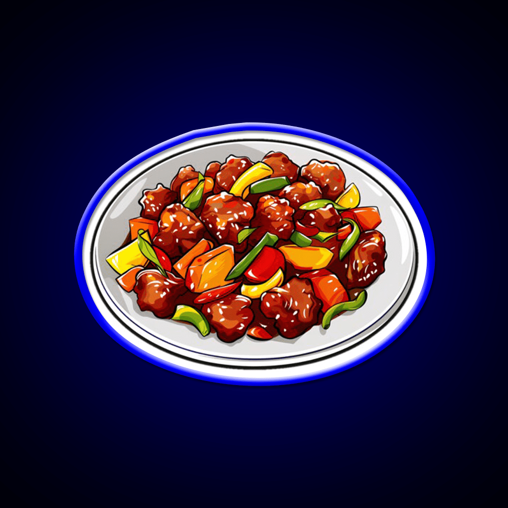 Sweet And Sour Pork Led Neon Sign Chinese Food Rgb Color - Shineneon