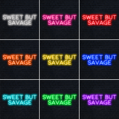 Sweet But Savage LED Neon Sign - 05 Color Grid