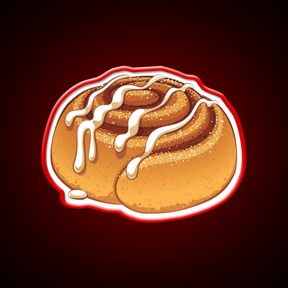 Sweet Cinnamon Roll With A Drizzle Of Icing Sugar Snack Food Led Neon Sign Rgb Color - Shineneon