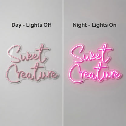 Sweet Creature LED Neon Sign Wall Neon Sign - 06 Day Night Comparison