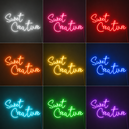 Sweet Creature Wall Decor LED Neon Sign color grid