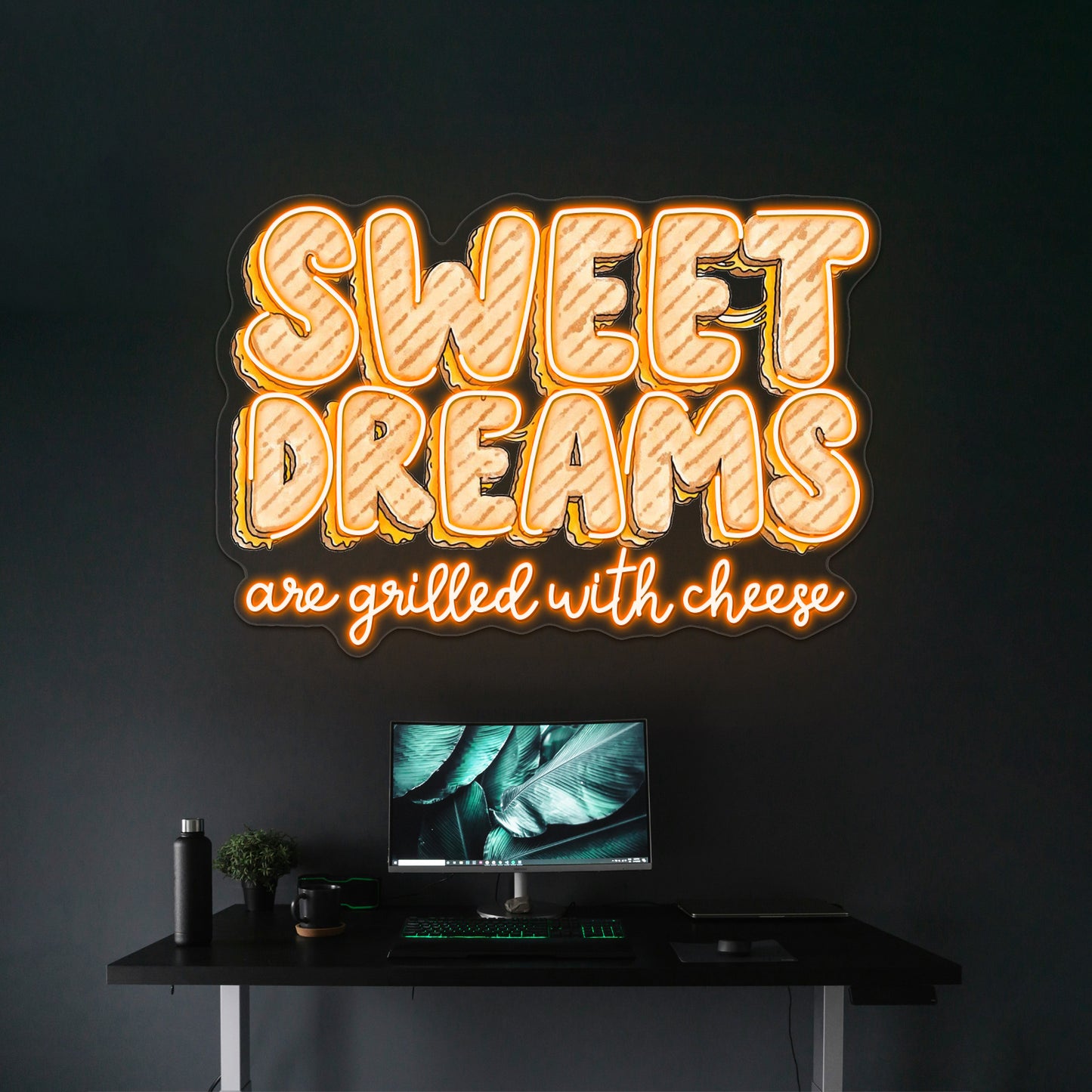 Sweet Dreams Are Grilled With Cheese Food Pun Neon Sign Artwork For Anime Neon Sign