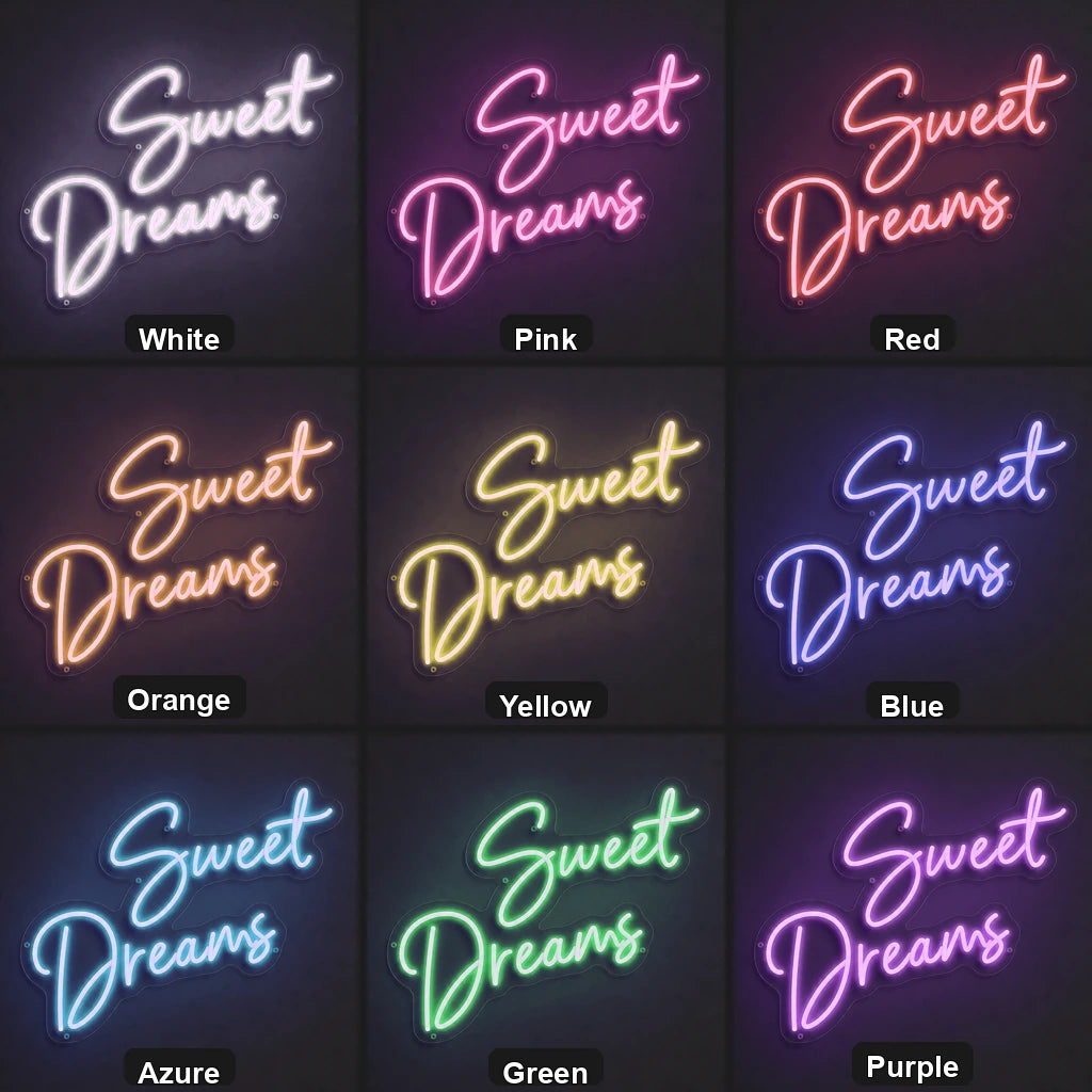 Sweet Dreams LED Neon Sign Garage Man Cave Neon Sign color grid