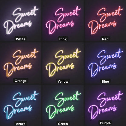 Sweet Dreams LED Neon Sign Garage Man Cave Neon Sign color grid