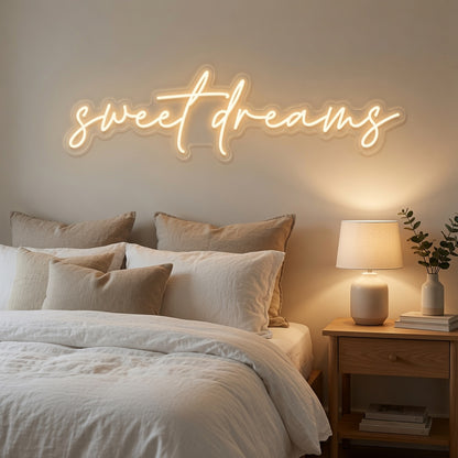 Sweet Dreams LED Neon Sign Home Wall Art - 03 Real Lifestyle Scene