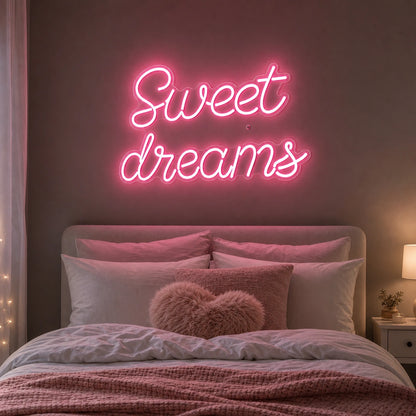 Sweet Dreams Wall Decor LED Neon Sign Garage Man Cave Neon Sign real lifestyle scene