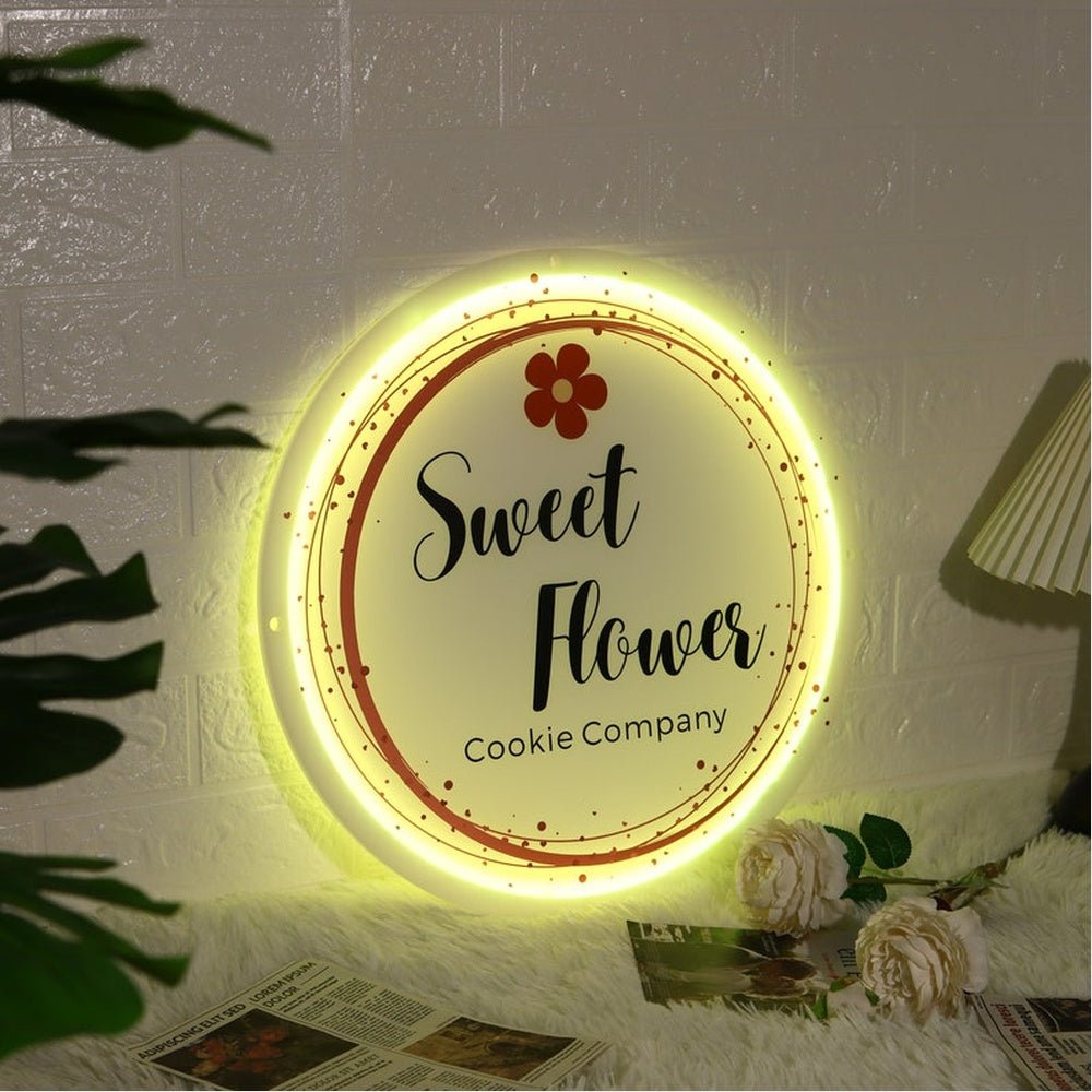 Sweet Flowers Acrylic Business Logo Sign - Shineneon