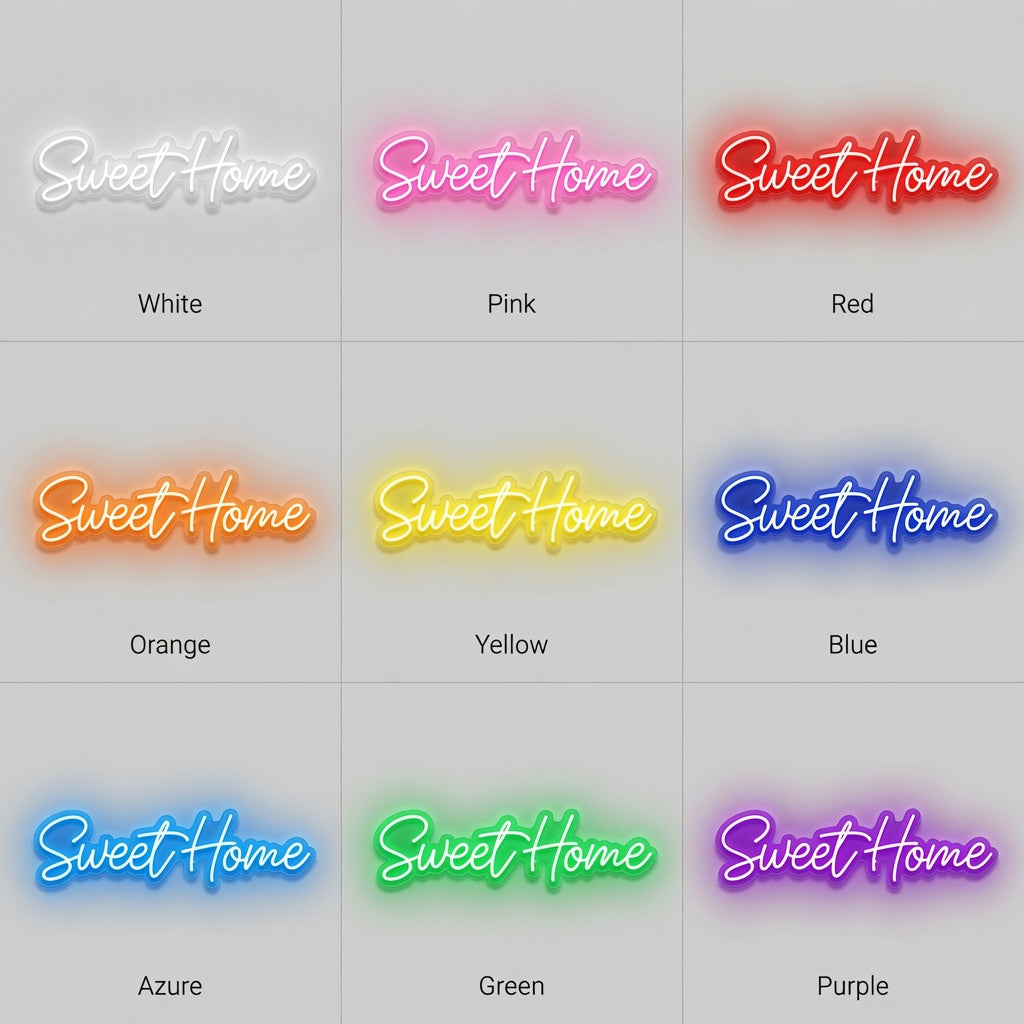 Sweet Home LED Neon Sign Home Wall Art - 05 Color Grid