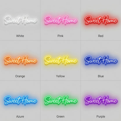 Sweet Home LED Neon Sign Home Wall Art - 05 Color Grid