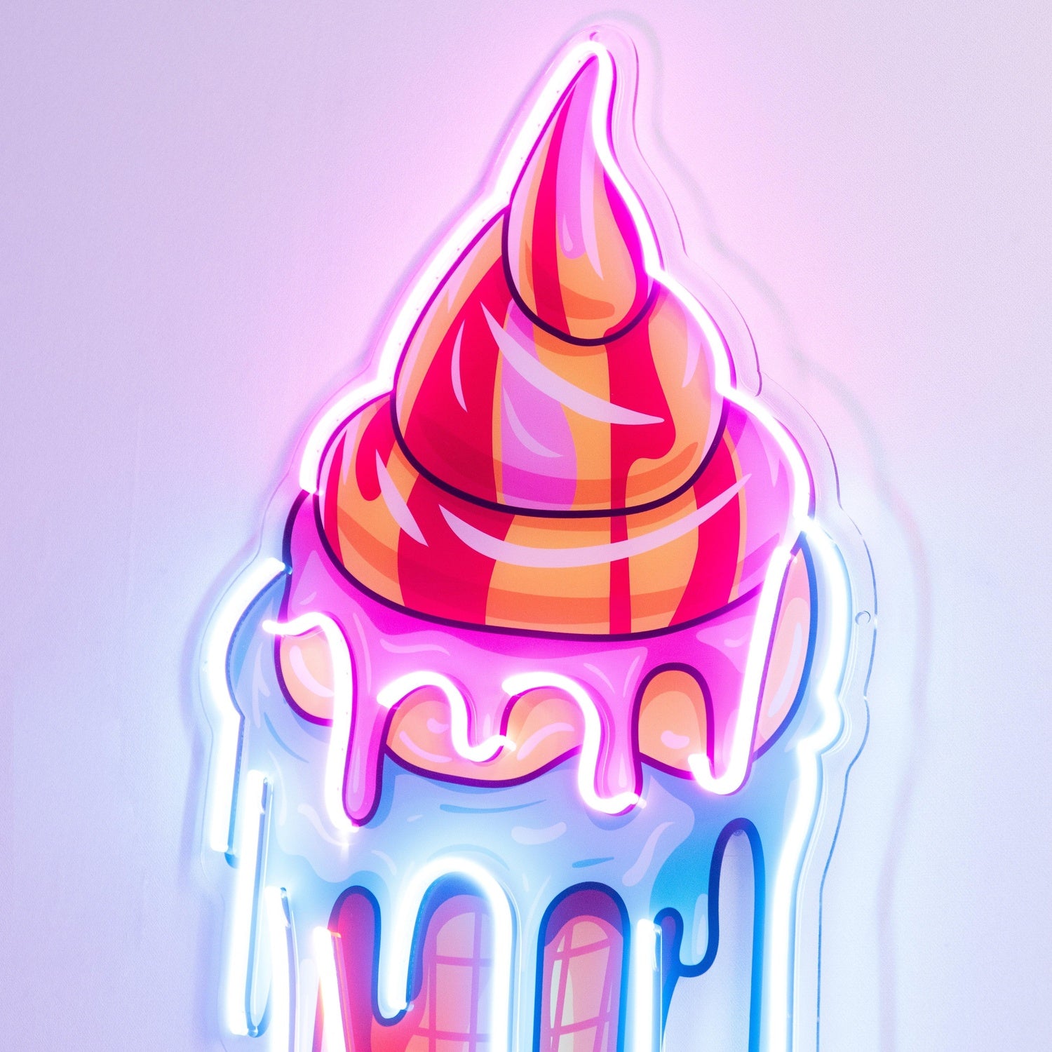 Sweet Ice Cream Multicolor Uv Printed Led Neon Sign For Dessert Shop Home Decor | Shineneon