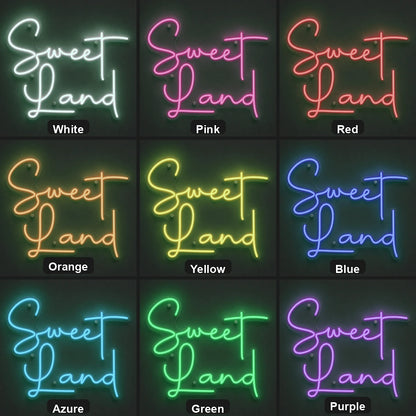 Sweet Land LED Neon Sign Garage Man Cave Neon Sign color grid