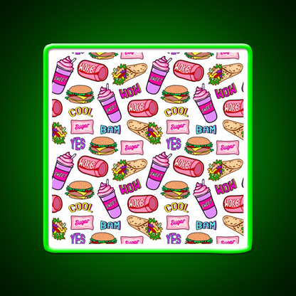 Sweet Life Ii Fast Food Led Neon Sign For Burger Place Rgb Color