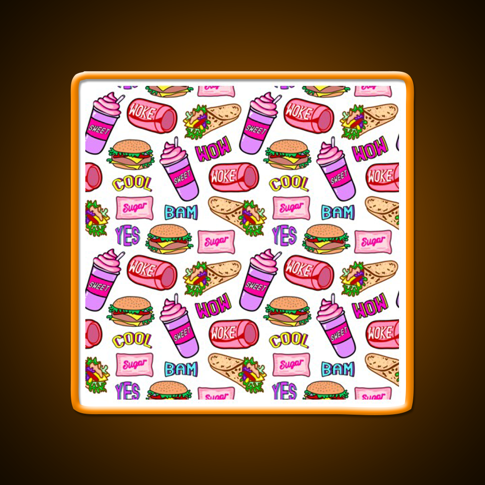 Sweet Life Ii Fast Food Led Neon Sign For Burger Place Rgb Color