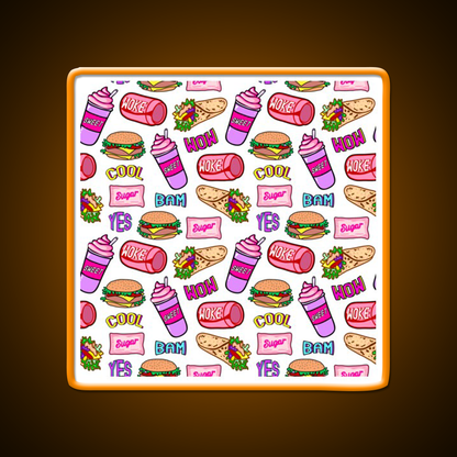 Sweet Life Ii Fast Food Led Neon Sign For Burger Place Rgb Color