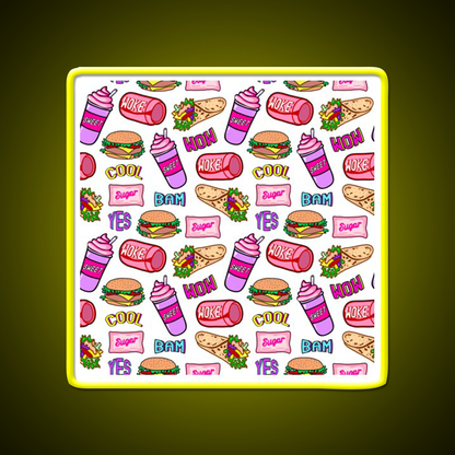 Sweet Life Ii Fast Food Led Neon Sign For Burger Place Rgb Color