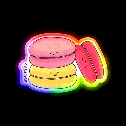 Sweet Macaron In Sweet Colors Snack Food Led Neon Sign Rgb Color - LED neon sign close-up detail