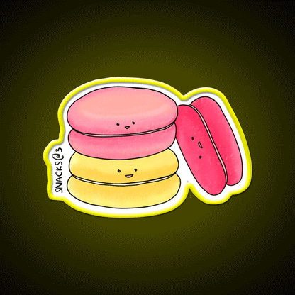 Sweet Macaron In Sweet Colors Snack Food Led Neon Sign Rgb Color - Custom LED neon sign front view