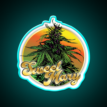 Sweet Mary Hemp Inspired Green Leaf Led Neon Sign Rgb Color