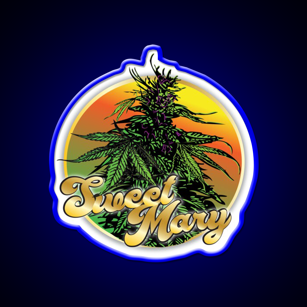 Sweet Mary Hemp Inspired Green Leaf Led Neon Sign Rgb Color - LED neon sign view 5
