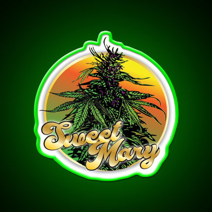 Sweet Mary Hemp Inspired Green Leaf Led Neon Sign Rgb Color - LED neon sign view 8