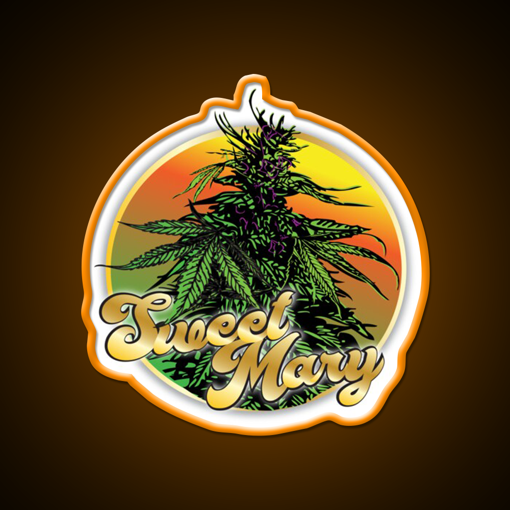 Sweet Mary Hemp Inspired Green Leaf Led Neon Sign Rgb Color - LED neon sign view 6