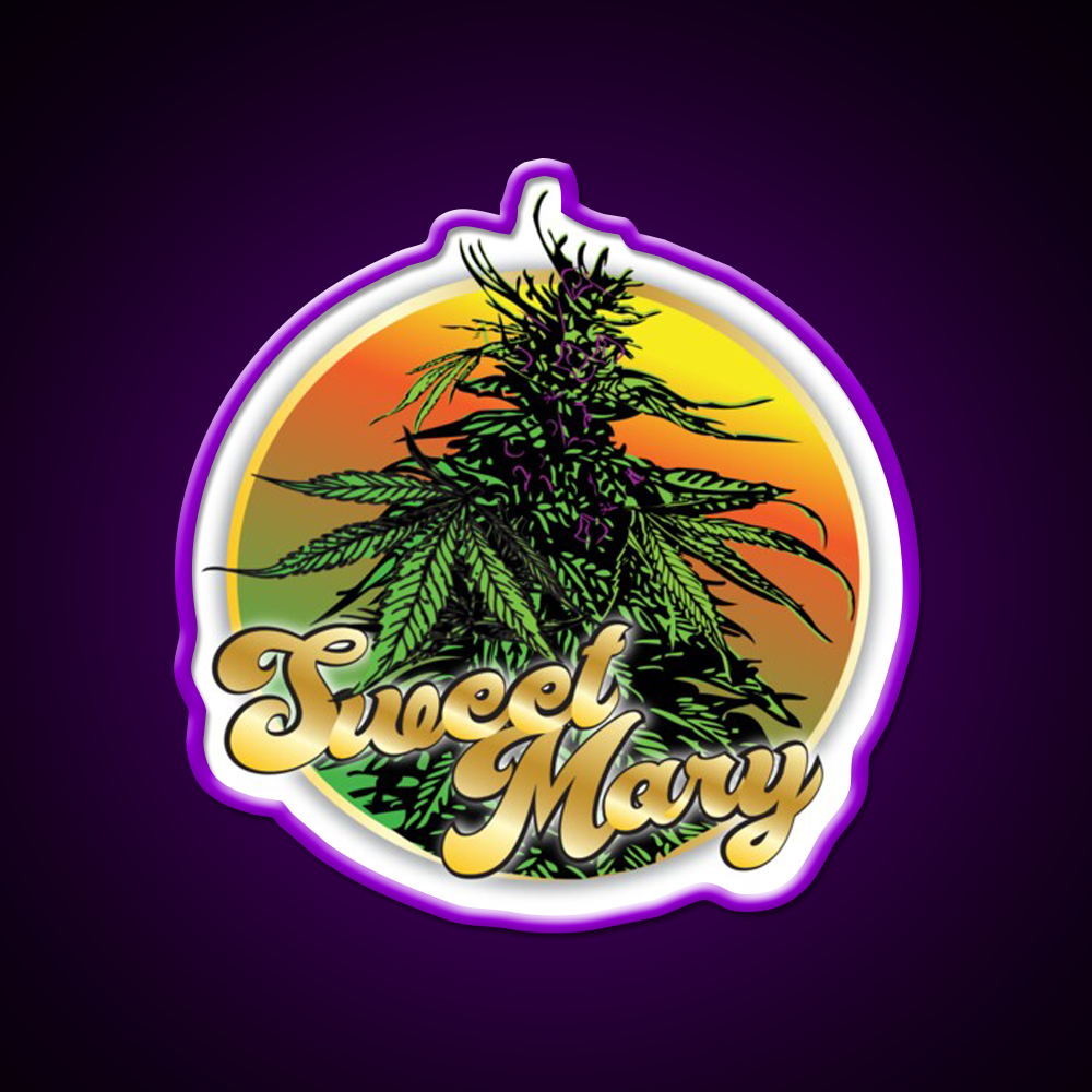 Sweet Mary Hemp Inspired Green Leaf Led Neon Sign Rgb Color - LED neon sign view 9
