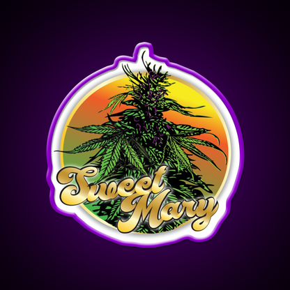 Sweet Mary Hemp Inspired Green Leaf Led Neon Sign Rgb Color - LED neon sign view 9