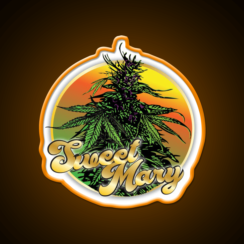 Sweet Mary Hemp Inspired Green Leaf Led Neon Sign Rgb Color - Shineneon