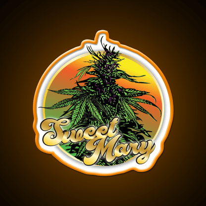 Sweet Mary Hemp Inspired Green Leaf Led Neon Sign Rgb Color - Shineneon