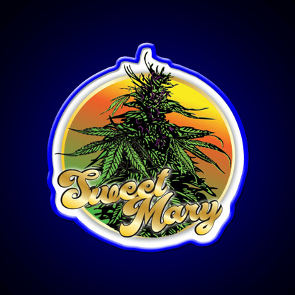 Sweet Mary Hemp Inspired Green Leaf Led Neon Sign Rgb Color - Shineneon