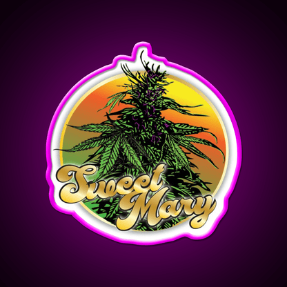 Sweet Mary Hemp Inspired Green Leaf Led Neon Sign Rgb Color - Shineneon