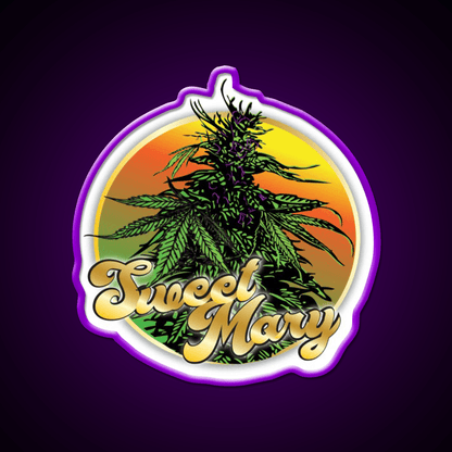 Sweet Mary Hemp Inspired Green Leaf Led Neon Sign Rgb Color - Shineneon
